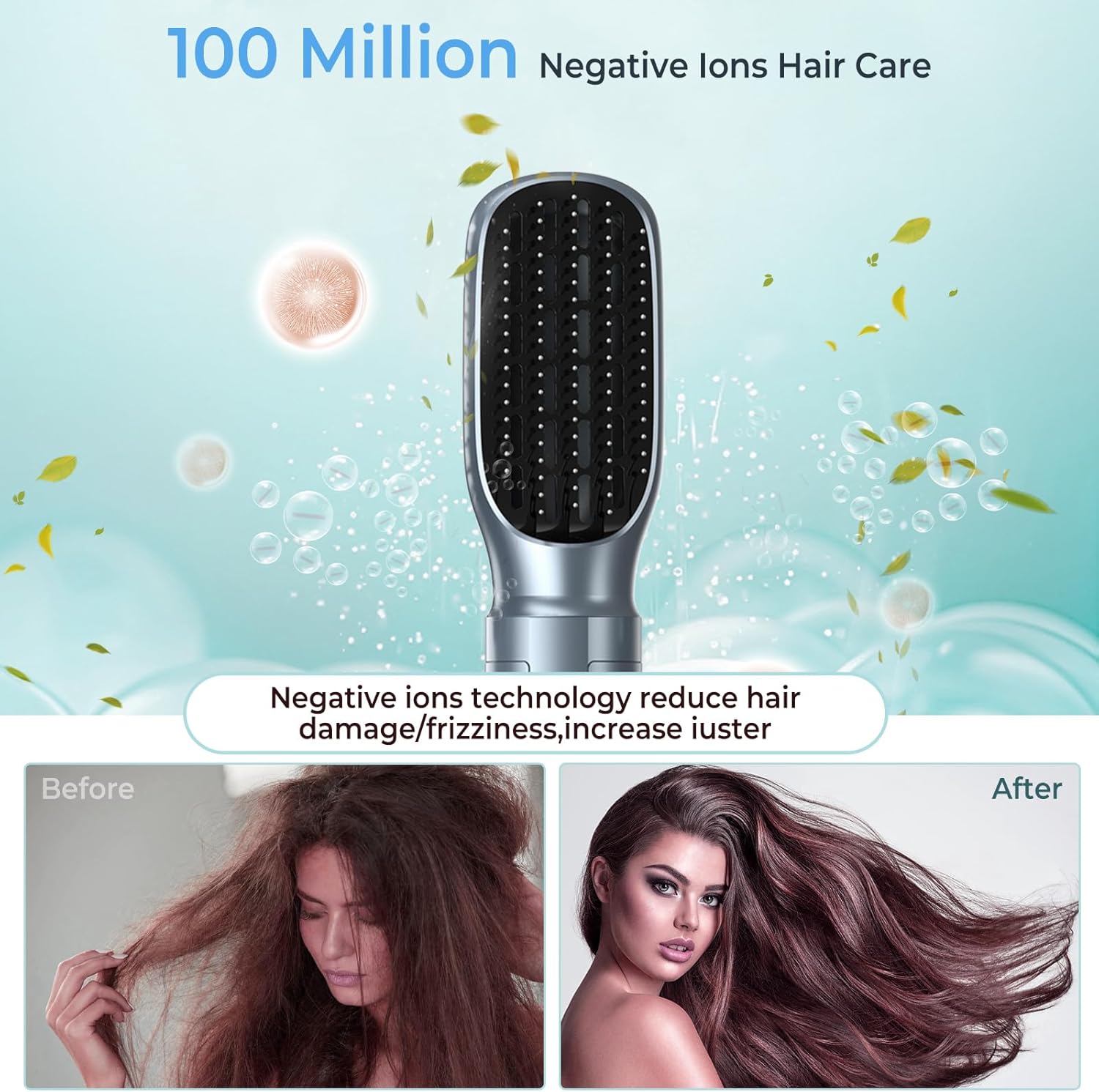 Hair Dryer Brush, Blow Dryer Brush with attachments 110000 RPM Curly Twist 6 in 1 Multistyler, Professional Ionic Hair Styling Tool, Left&Right Auto Air Curler, Volumizer with its Compact Size Whether